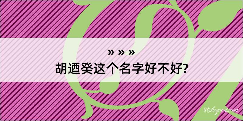 胡迺癸这个名字好不好?