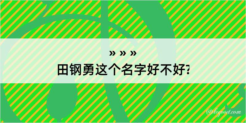 田钢勇这个名字好不好?