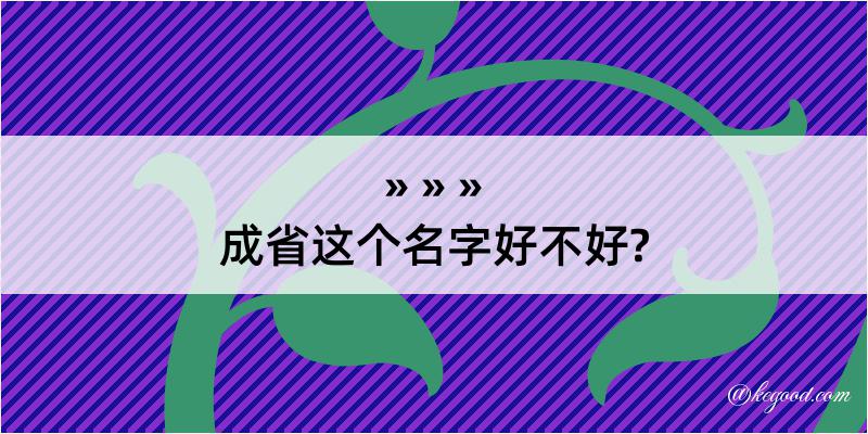 成省这个名字好不好?