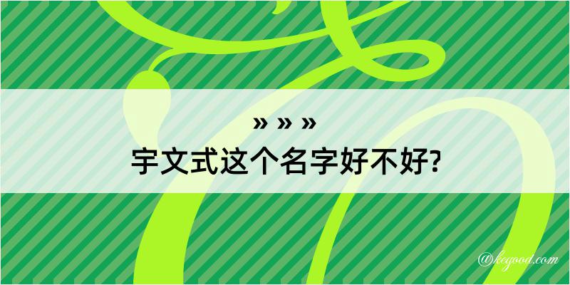 宇文式这个名字好不好?