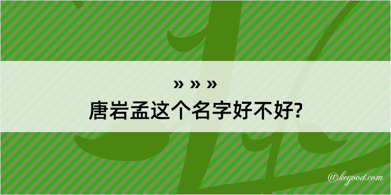 唐岩孟这个名字好不好?