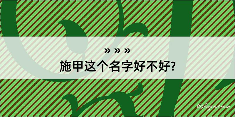 施甲这个名字好不好?