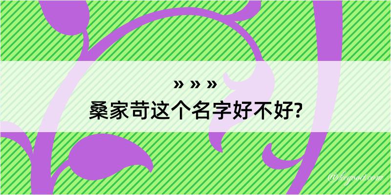 桑家苛这个名字好不好?