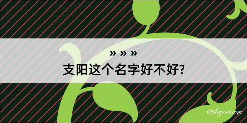 支阳这个名字好不好?