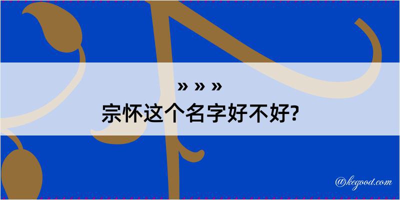 宗怀这个名字好不好?