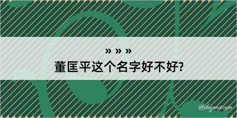 董匡平这个名字好不好?