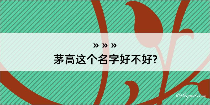 茅高这个名字好不好?