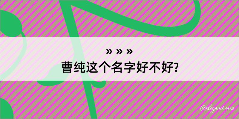 曹纯这个名字好不好?