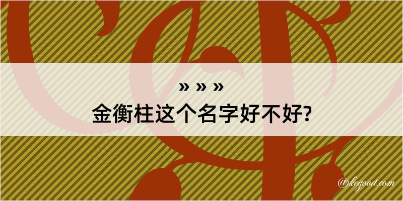 金衡柱这个名字好不好?