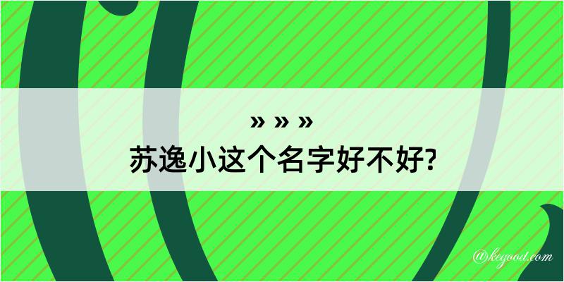 苏逸小这个名字好不好?