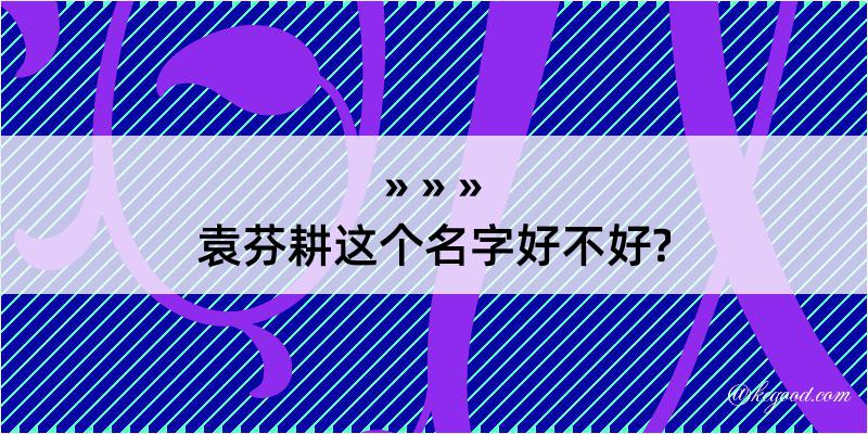 袁芬耕这个名字好不好?