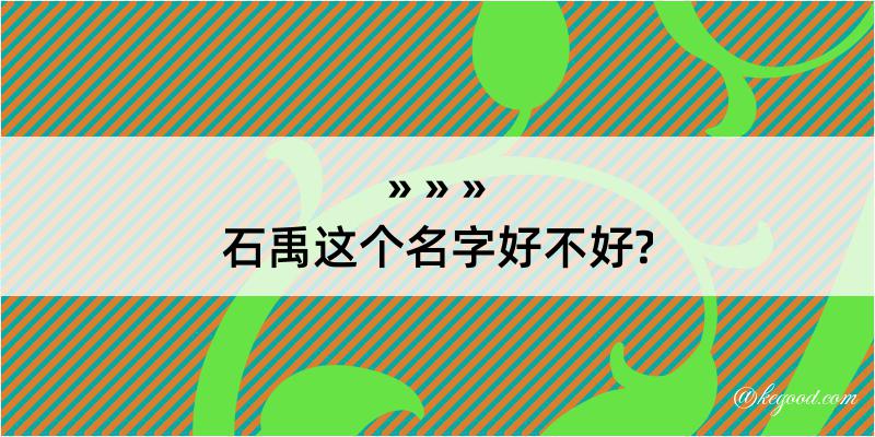 石禹这个名字好不好?