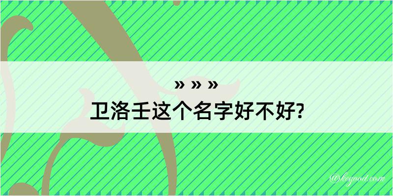 卫洛壬这个名字好不好?