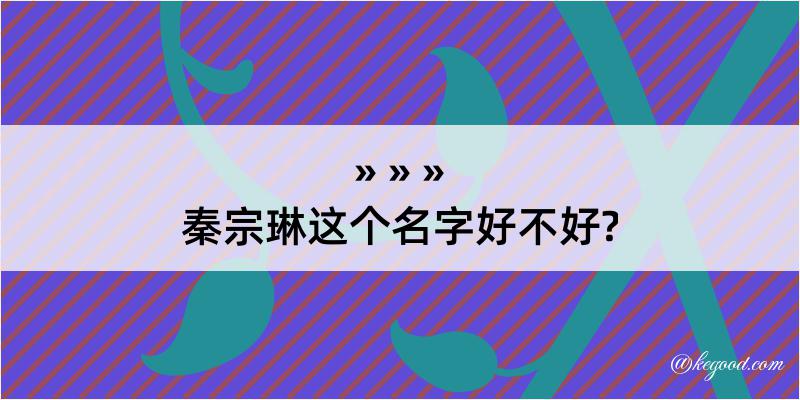 秦宗琳这个名字好不好?