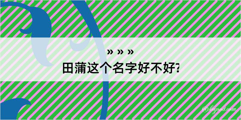 田蒲这个名字好不好?