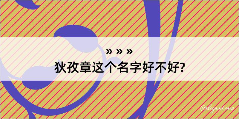 狄孜章这个名字好不好?