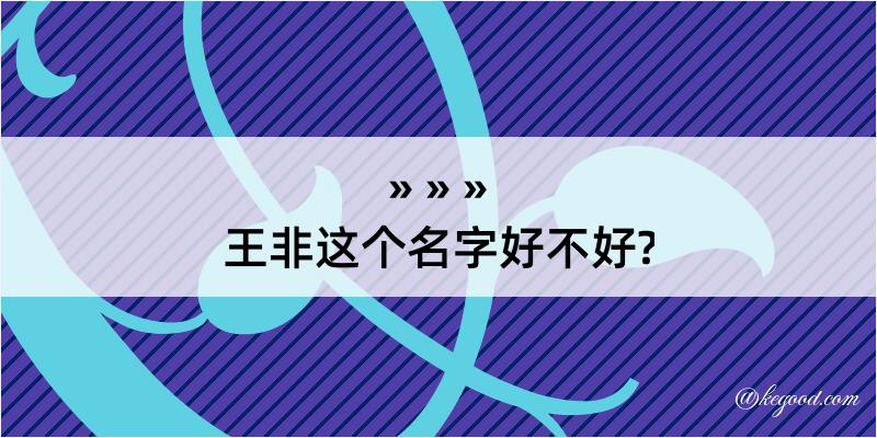 王非这个名字好不好?