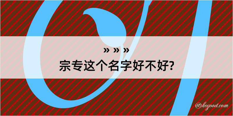 宗专这个名字好不好?