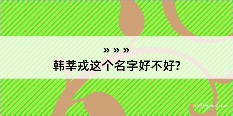 韩莘戎这个名字好不好?