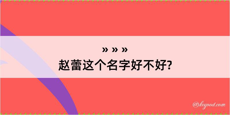 赵蕾这个名字好不好?