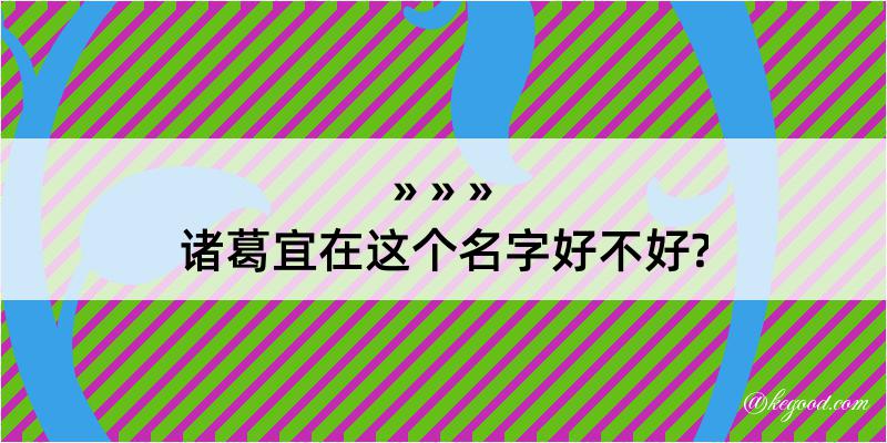 诸葛宜在这个名字好不好?