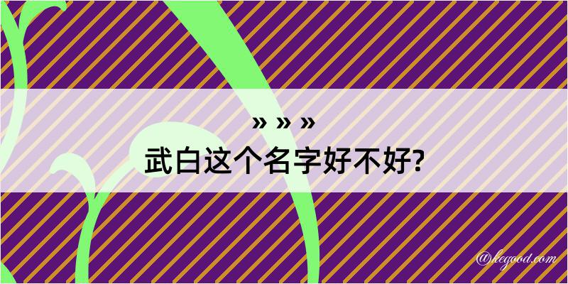 武白这个名字好不好?