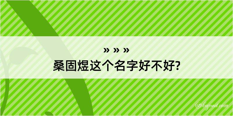 桑固煜这个名字好不好?