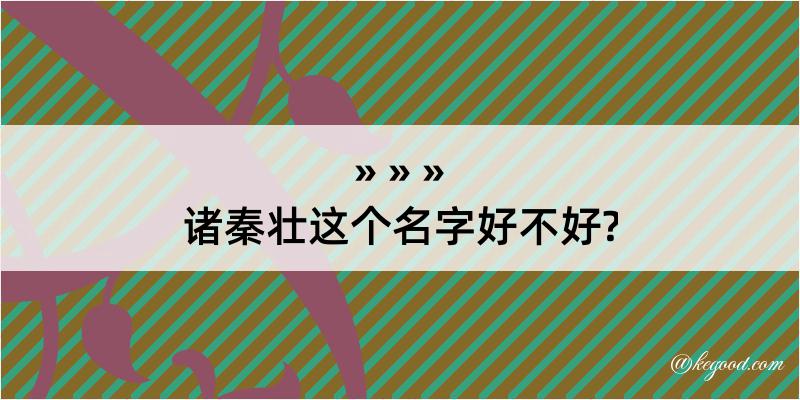 诸秦壮这个名字好不好?