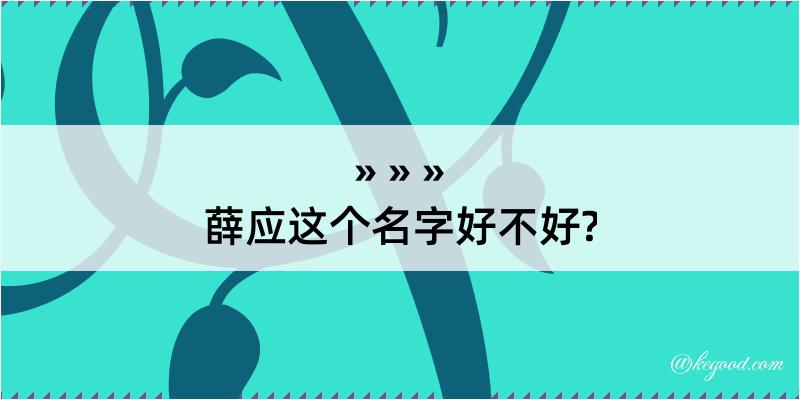 薛应这个名字好不好?