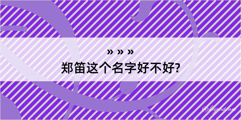 郑笛这个名字好不好?