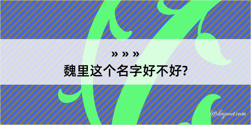 魏里这个名字好不好?