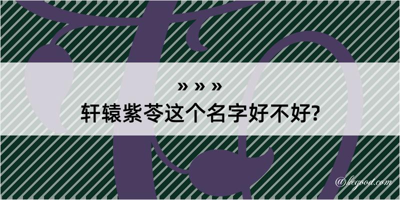 轩辕紫苓这个名字好不好?