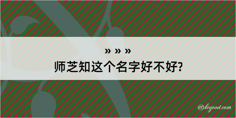 师芝知这个名字好不好?