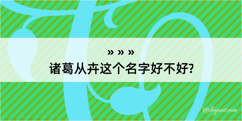 诸葛从卉这个名字好不好?