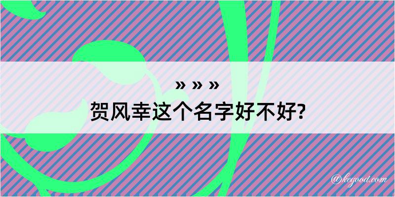 贺风幸这个名字好不好?