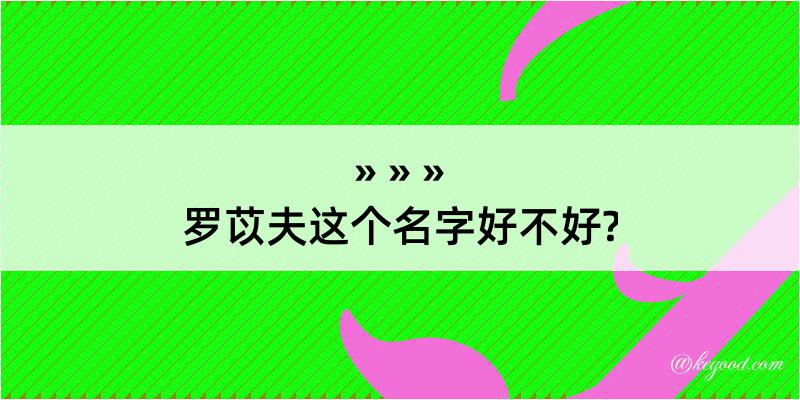 罗苡夫这个名字好不好?