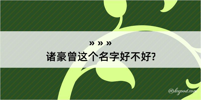 诸豪曾这个名字好不好?