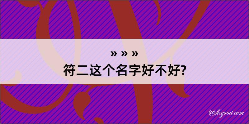 符二这个名字好不好?