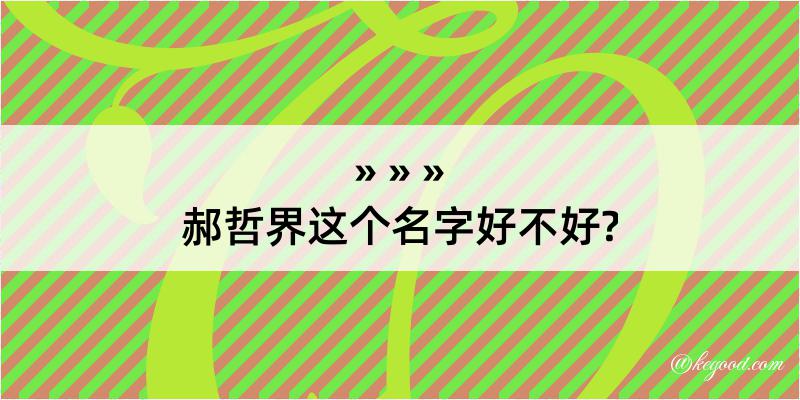 郝哲界这个名字好不好?