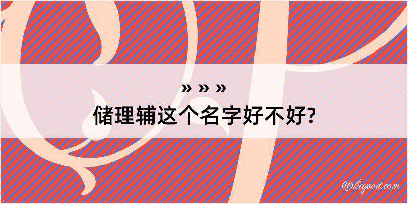 储理辅这个名字好不好?