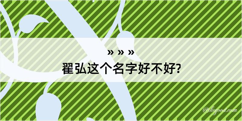 翟弘这个名字好不好?