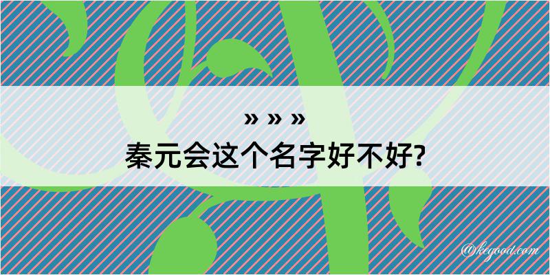 秦元会这个名字好不好?