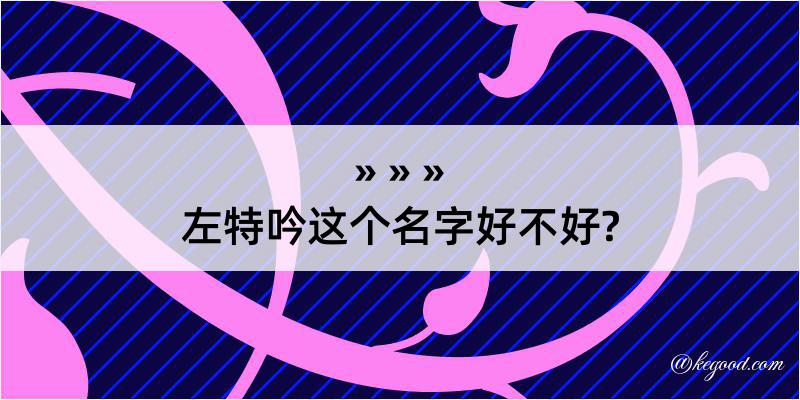 左特吟这个名字好不好?