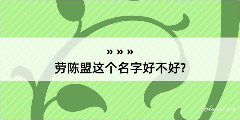 劳陈盟这个名字好不好?