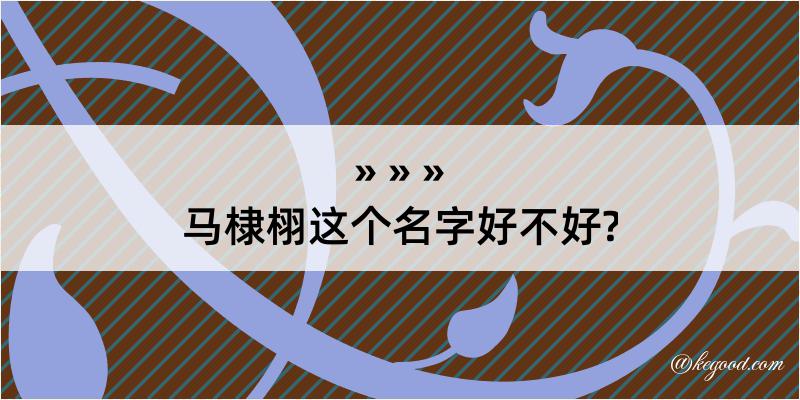 马棣栩这个名字好不好?