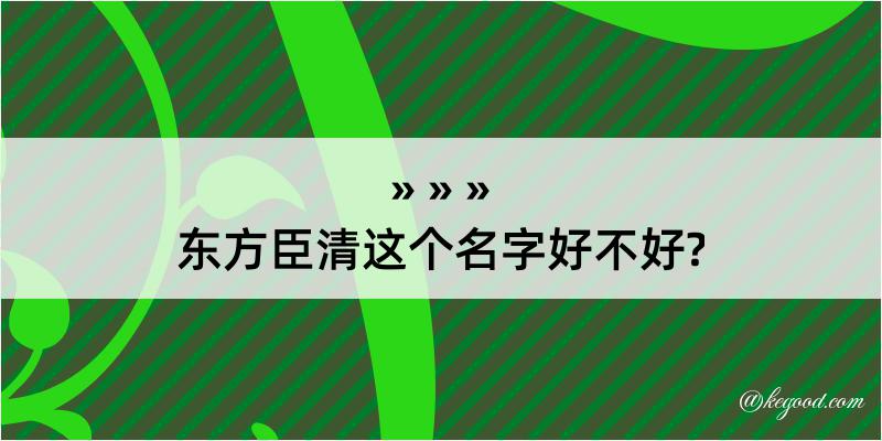 东方臣清这个名字好不好?