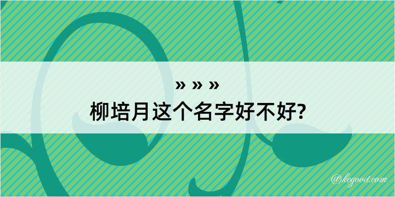 柳培月这个名字好不好?