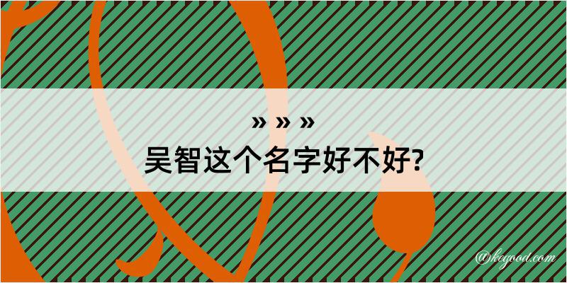 吴智这个名字好不好?