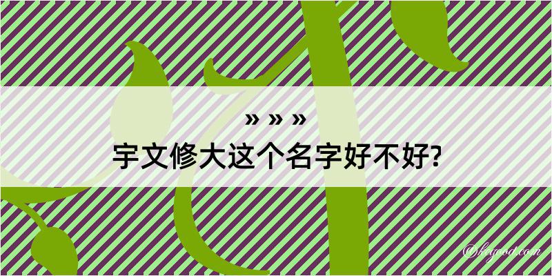 宇文修大这个名字好不好?