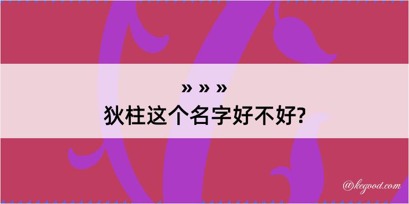 狄柱这个名字好不好?